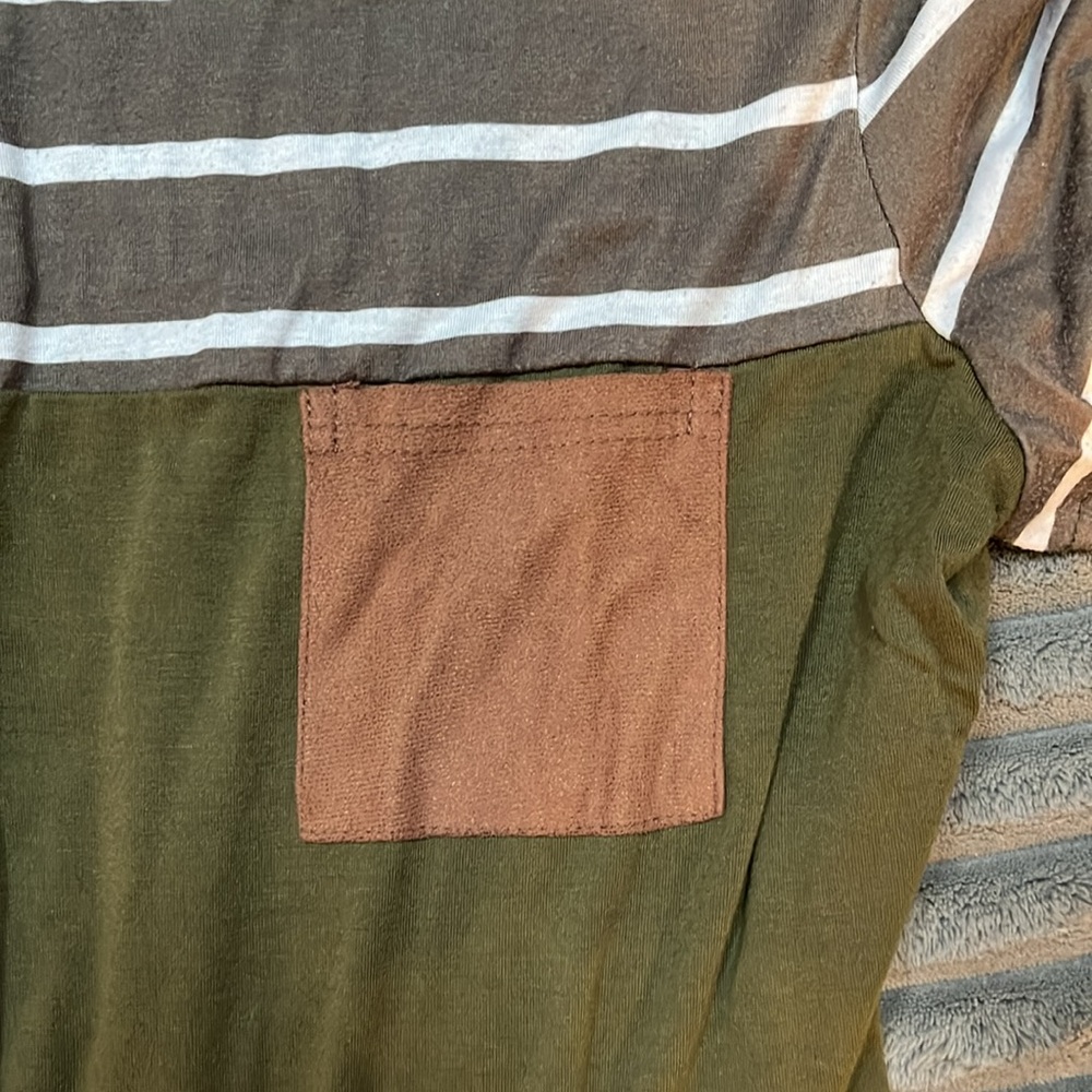Striped Green and Brown Shirt - Picture 3 of 3